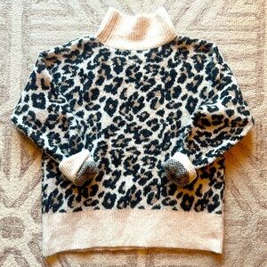 LOFT Leopard Print Turtleneck Sweater